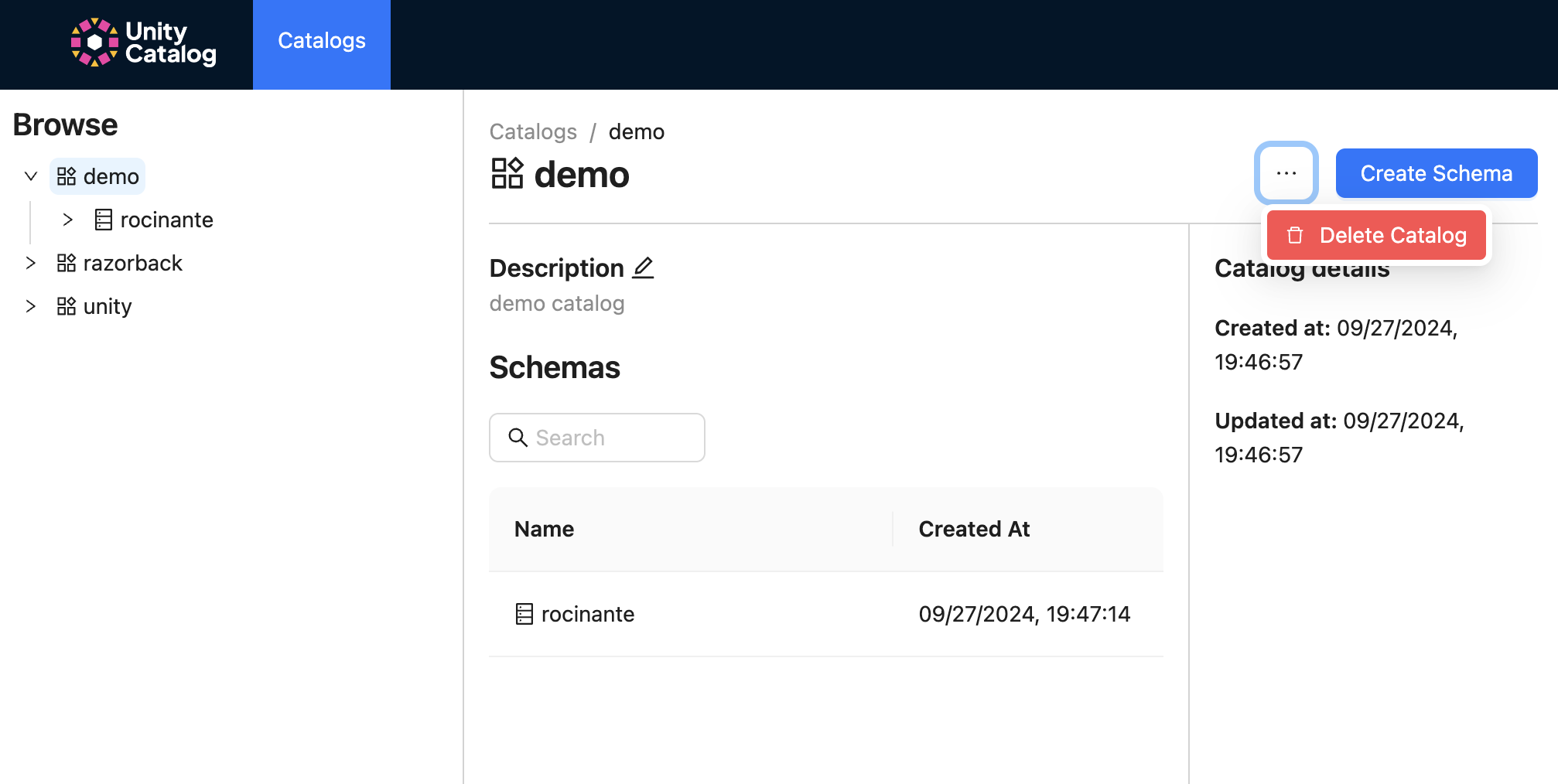 Deleting the Catalog