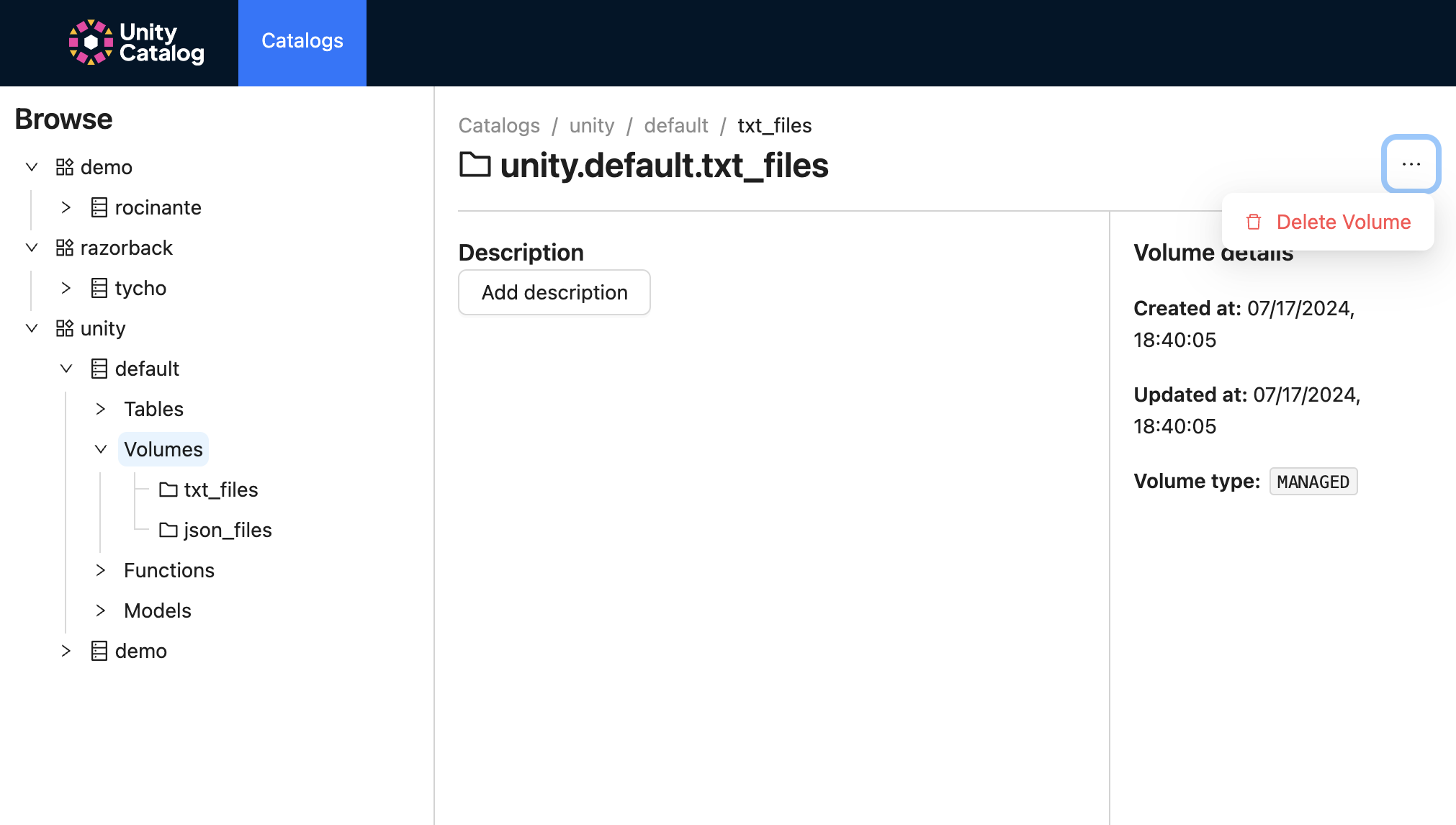 View Volume Metadata