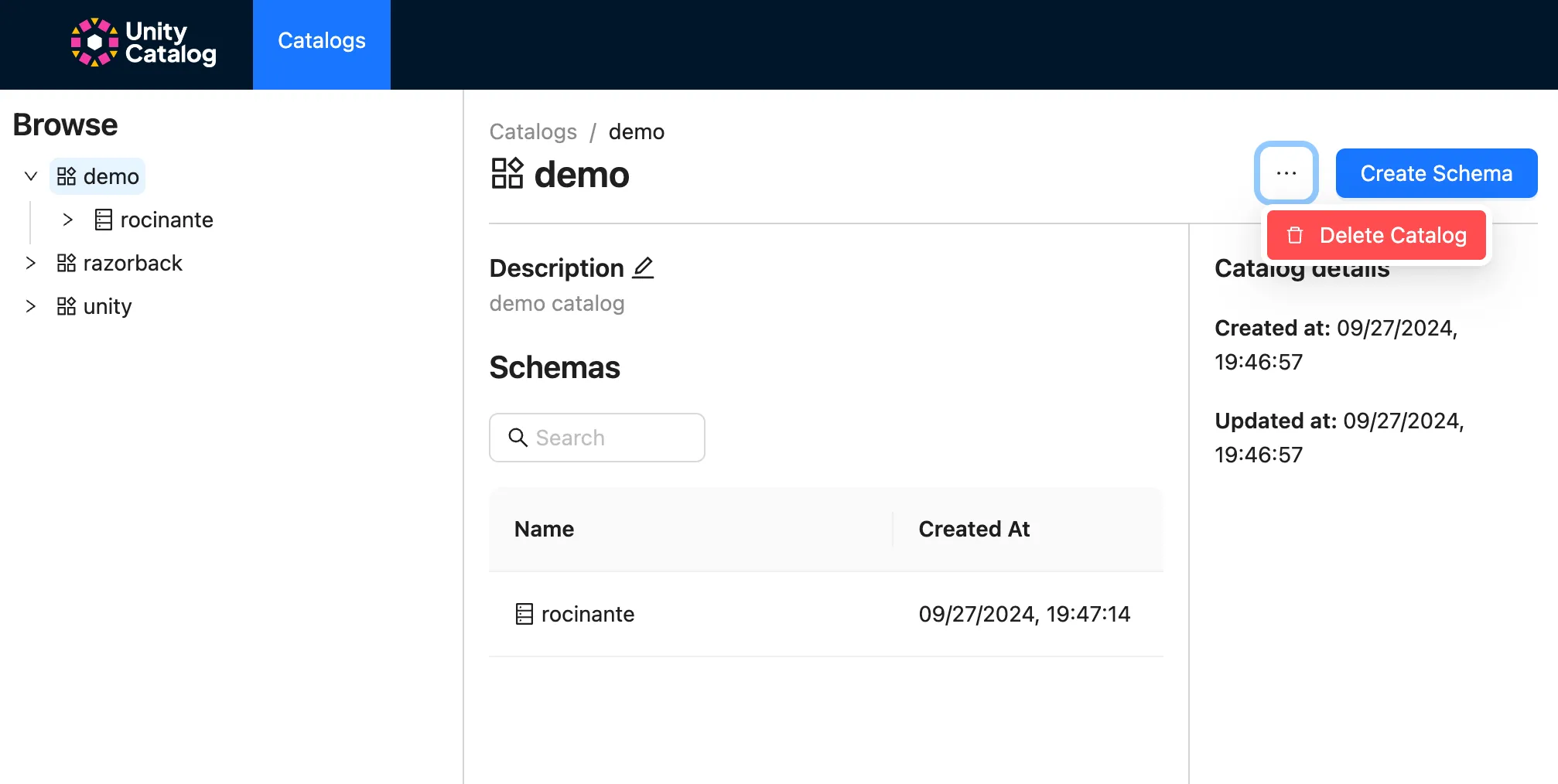 Deleting the Catalog
