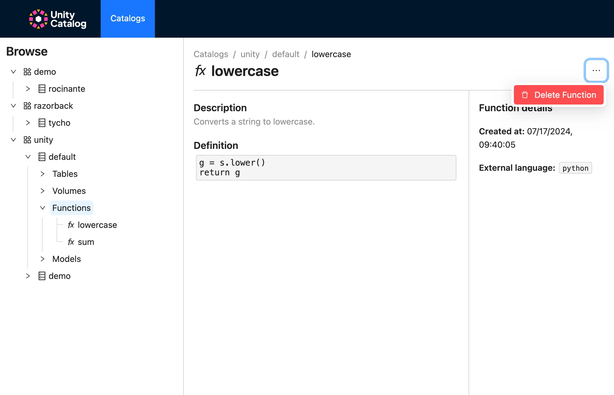 View Functions Metadata